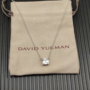 David Yurman Silver Necklace with White Stone
